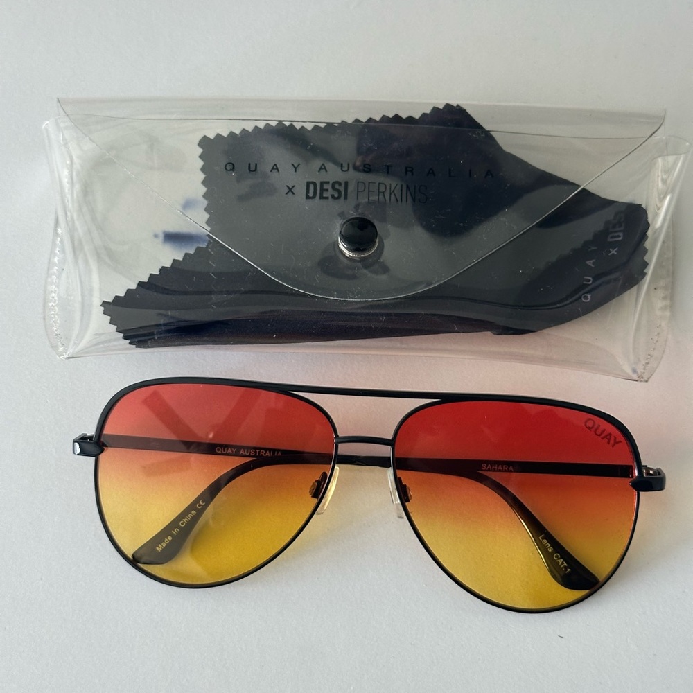 QUAY x Desi Perkins High Key Aviator Sunglasses